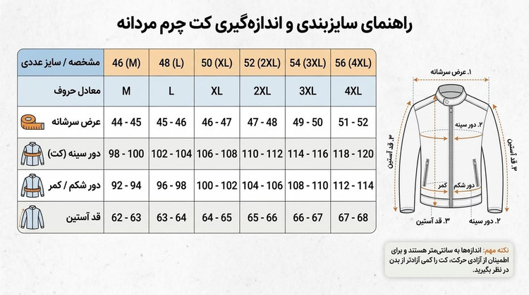 کاپشن مردانه چرم طبیعی